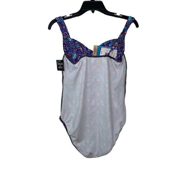 Swim Solutions Tummy-Control Shirred One-Piece Swimsuit, 12 blue - Picture 2 of 8